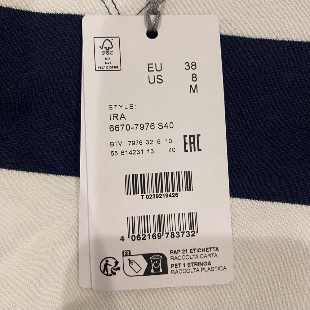 Bogner Women's Blue Striped Ira Dress - Sz Medium (8) - Picture 11 of 16